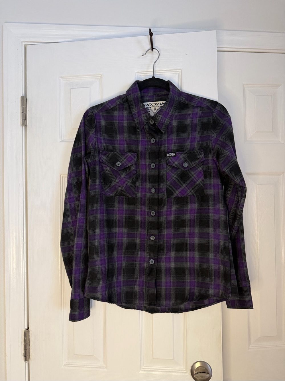 DIXXON The Forum Black and Purple Plaid Button-Down Shirt